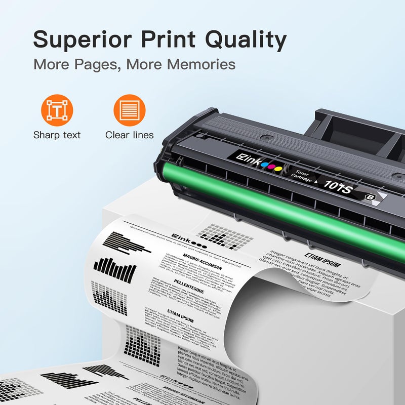 E-Z Ink Compatible Toner Cartridge Replacement for Samsung MLT-D101S 101S MLTD101S to use with ML-2166W ML-2160 ML-2165 SCX-3405W ML-2165W SCX-3405FW SCX-3400 SCX-3401FH SF-760P Printer (3 Black) - Image 3